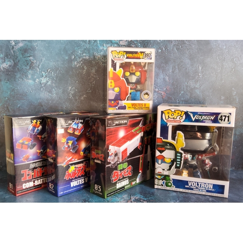 732 - An Action Toys Mini Action Series 01 Com-Battler V; 02 Voltes V; 03 Daimos; a Pop Animation Limited ... 