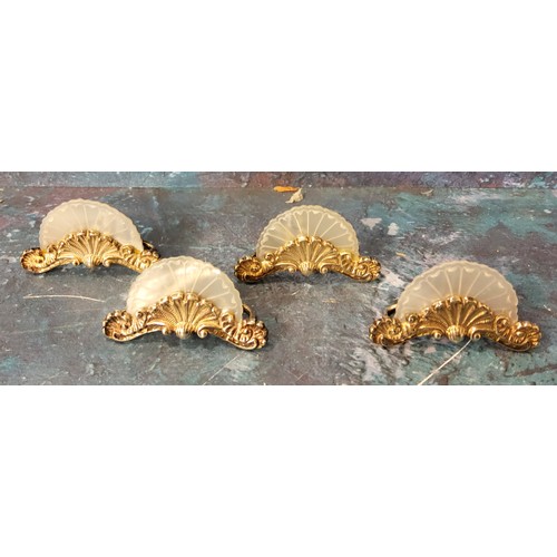 104 - A set of four mother-of-pearl and silver menu holders, 4.75cm wide, Sheffield 1992Full VAT on this l... 