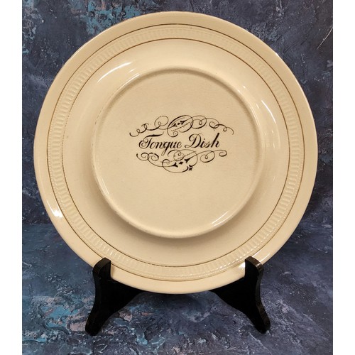 306 - Advertising - a Crown Devon Fielding's circular plate, the centre inscribed Tongue Dish, 26cm diam, ... 