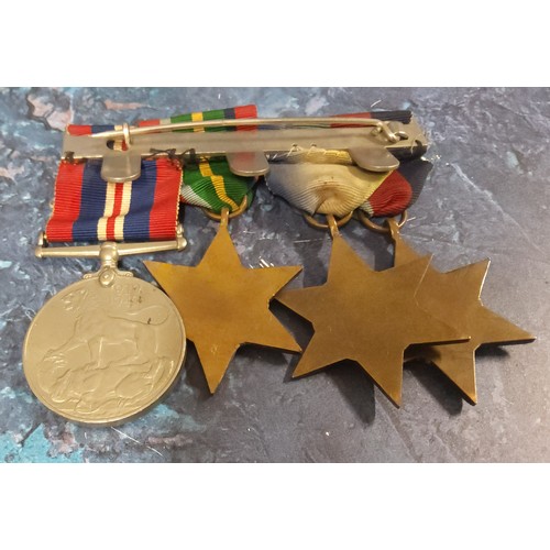 281 - Medals, World War II, a set of four, 1939 - 45 Star, Pacific Star, Atlantic Star, 1939 - 45 Medal, r... 