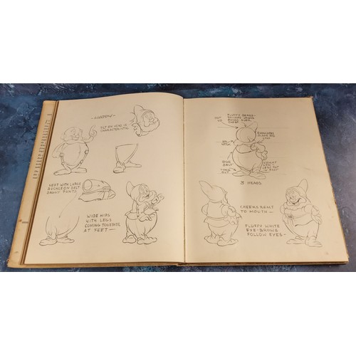 476 - Walt Disney Snow White and the Seven Dwarfs sketch book, first edition, 1938, published Wm Collins S... 