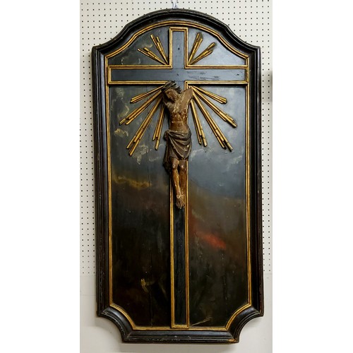 478 - Ecclesiastical Interest  - The Crucifixion of Christ, 18th century softwood polychrome corpus christ... 