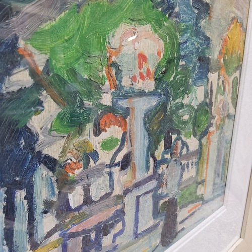 532 - Scottish Impressionist School, City Street, with figure, 40cm x 29cm