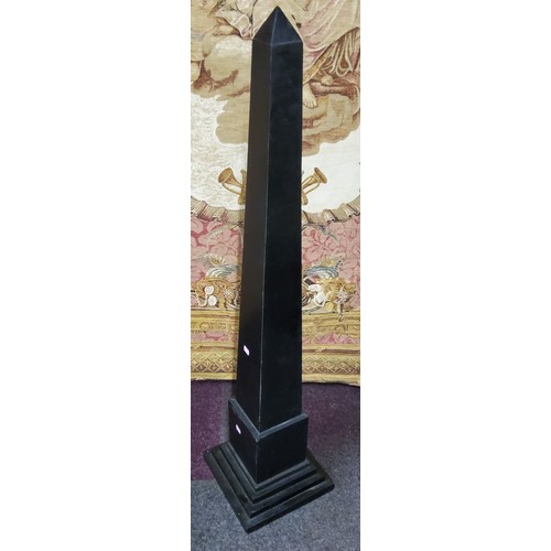 667 - An extremely large and impressive pietra dura obelisk, inlaid with malachite, lapis lazuli and speci... 