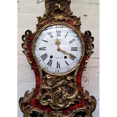 669 - A Louis XV gilt bronze mounted and Boulle bracket clock, Picart a Reims, 26cm white dial, Roman nume... 