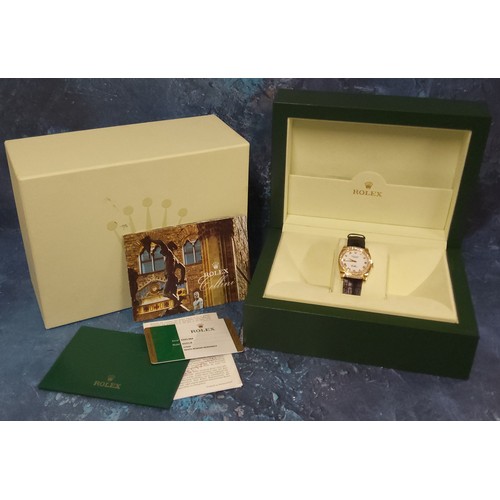 189 - A Rolex Cellini 18ct gold & diamond lady's wristwatch, white dial, gold Roman numerals, gold han... 