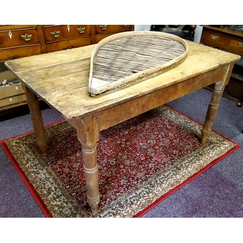 423 - A Victorian farmhouse pine kitchen table,  c.1860