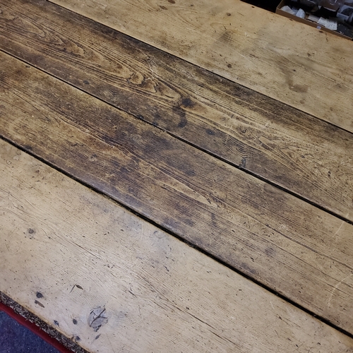 423 - A Victorian farmhouse pine kitchen table,  c.1860