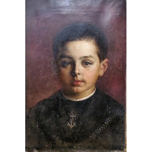 472 - Continental School (19th Century)The Sailor's Son, oil on canvas, 57cm x 41cm