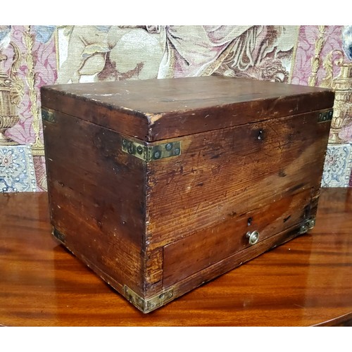 439 - A 19th century pine watch makers table top cabinet, hinged top, drawer to base, 30cm high, 47cm wide... 