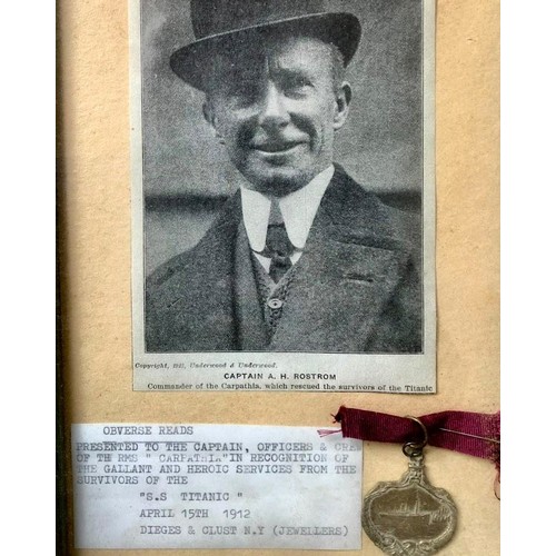 277 - Titanic Interest - R.M.S Carpathia / Titanic bronze medal, the verso reads, 'Presented to the Captai... 