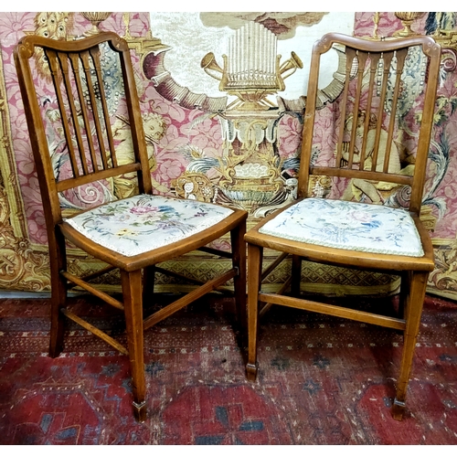 769 - An elegant pair of Edwardian Sheraton Revival bedroom chairs c.1905