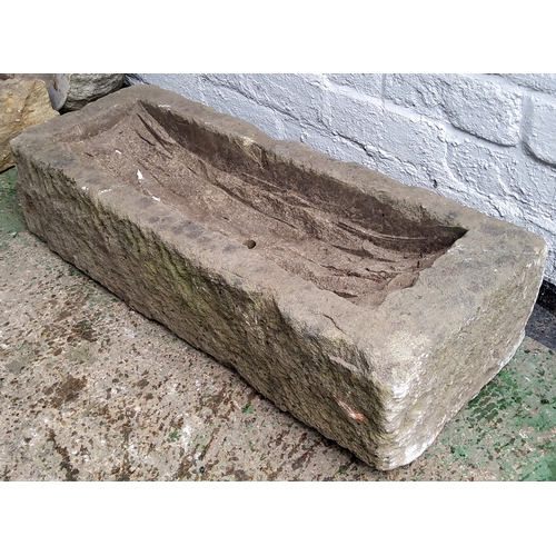 781 - A large Derbyshire gritstone trough 