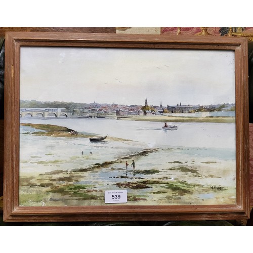 539 - W**Fergie, 20th century, Busy Estuary, signed, watercolour, 27cm x 37cm