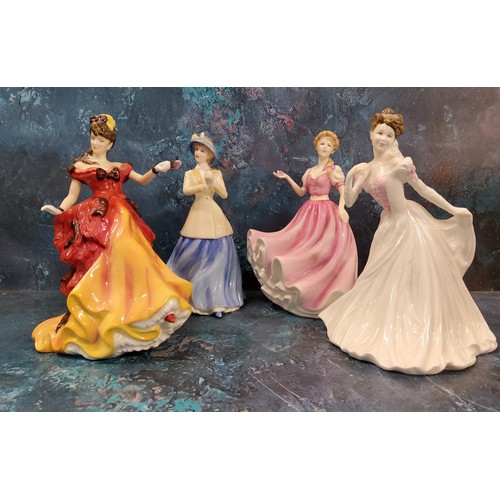 51 - A Royal Doulton figure, Figure of the Yer 1996, Belle, HN3703;  others, Jacqueline, HN4309;&nbs... 