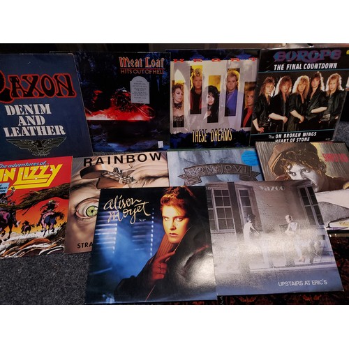 358 - Vinyl Records - Meat Loaf, Rainbow, Bon Jovi, Yazoo, Simply Red, Saxon, Monkees, Johnny Cash, Yazoo,... 