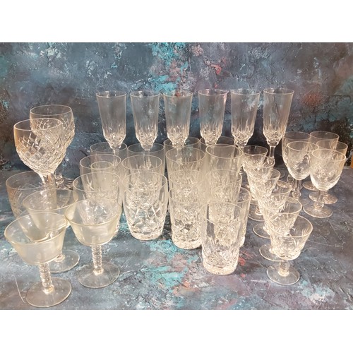 48 - Glassware - cut glass beakers, wine glasses, sherry, etc