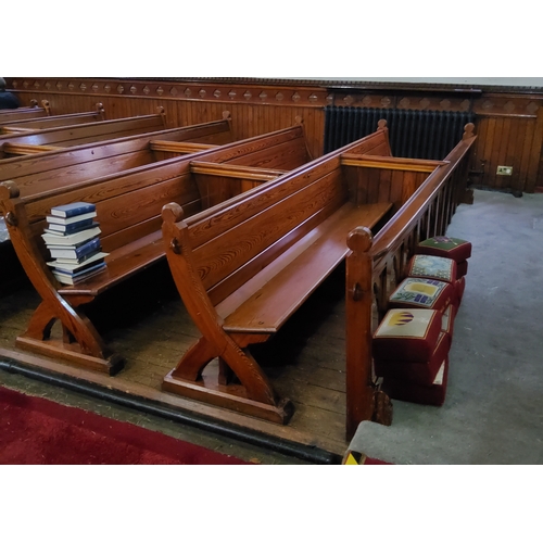 3 - The entirety of the ecclesiatical Victorian Pugin style pitch pine pews, twenty two banks in total, ... 