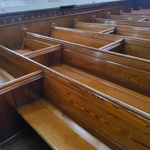 3 - The entirety of the ecclesiatical Victorian Pugin style pitch pine pews, twenty two banks in total, ... 