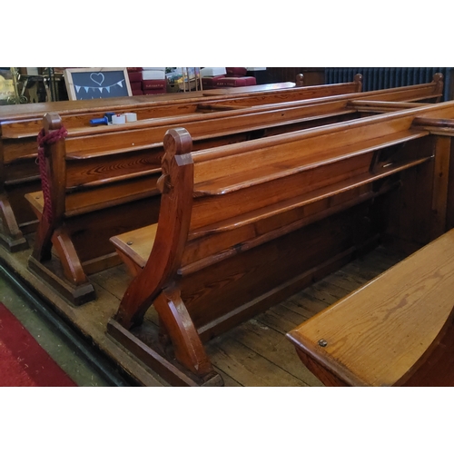 3 - The entirety of the ecclesiatical Victorian Pugin style pitch pine pews, twenty two banks in total, ... 