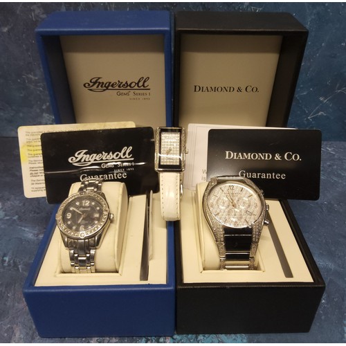 266 - A Diamond & Co stainless steel gentleman's chronograph 100m watch, the case and upper four links... 