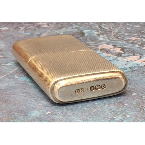 204A - A silver petrol lighter, engine turned decoration, stamped,' The Howitt' , Dudley Russell Howitt, Sh... 