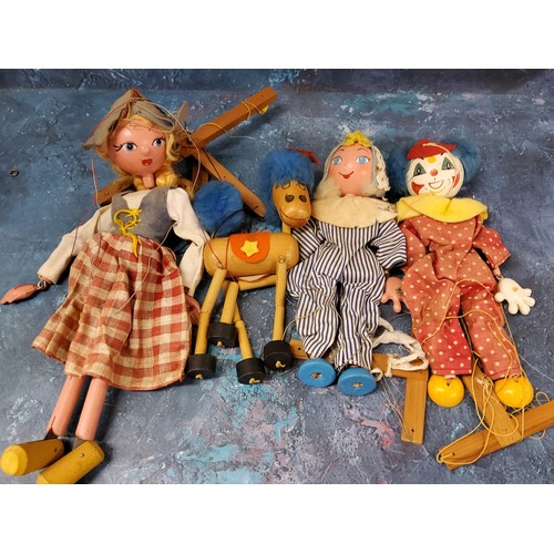 311A - A Pelham Puppet Jumpettes, Andy Pandy;  others, Clown, Donkey;  a Pelham Puppet, Dutch Gir... 