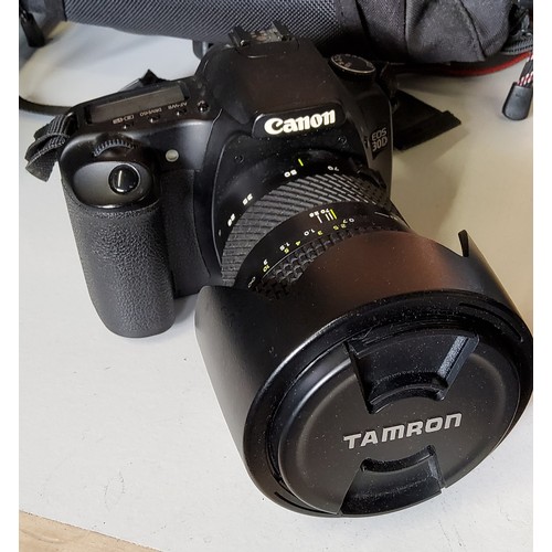 459 - A Canon EOS 30D Digital SLR Camera, with Tamron Tokina BH-776 lens;  case;  stand'  etc