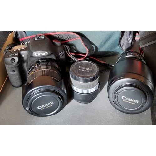 461 - A Canon EOS 7D digital camera, with Canon EFS 17-85mm lens with  EW-73B hood;  another, 70-300mm, ET... 