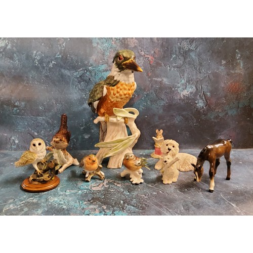 65 - A Goebel model, of a Kingfisher, 25cm high, impressed mark;  others;  a Beswick bay foal;&... 