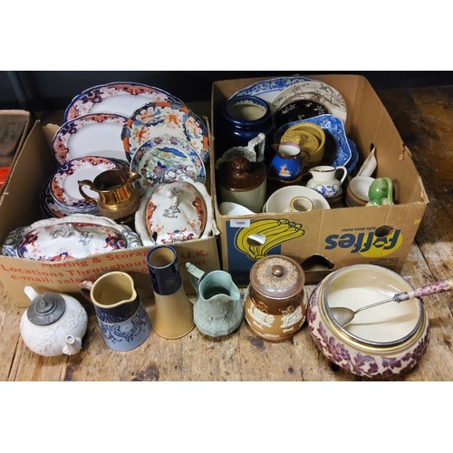 96 - Ceramics - Spode Italian pattern shaped square dish;  other blue and white;  Denby mugs;&n... 