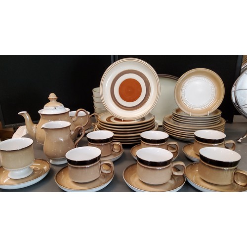 113 - Denby Wheel pattern dinner plates;   Seville teapot and plates'  etc