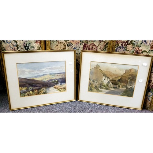 137 - E** Hobson, early 20th century, A near pair, Broomhead Moor and Stone Thwaite, signed, watercolours,... 