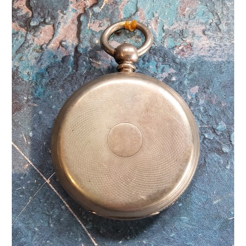 227 - A late 19th century Patent Lever silver open faced pocket watch, Roman numerals,  c.1890