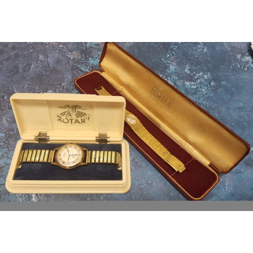 239 - A 9ct gold Rotary Maximus gentleman's wristwatch, Swiss 15 jewel movement, silvered dial, Arabic num... 