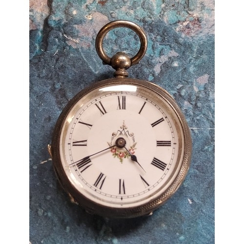 242 - A Victorian  silver open faced pocket watch, Roman numerals, the back engraved and chased, Birm... 