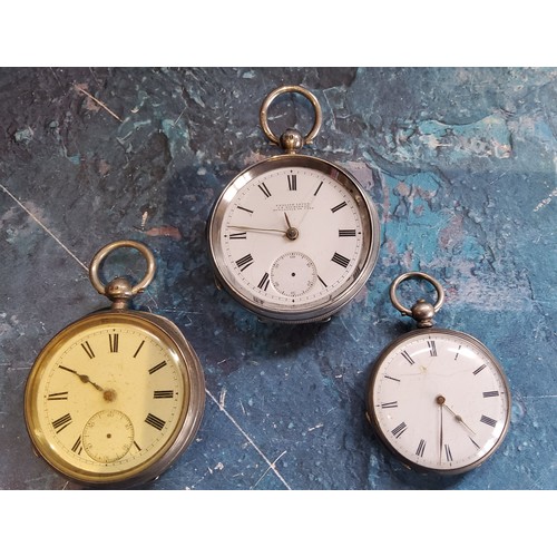 243 - A silver open faced pocket watch, Roman numerals, subsidiary seconds dial, Birmingham 1911;  ot... 