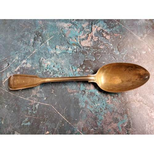 274 - A Victorian  silver Fiddle pattern table spoon, John Samuel Hunt,  London 1859, 87g, ... 