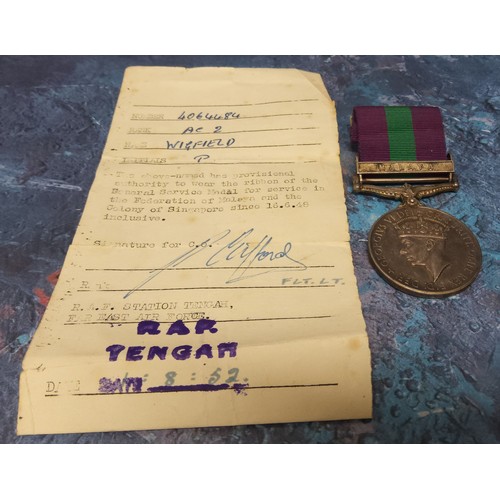 313 - Militaria - A post-war 1948 RAF Aircraftman First Class general service medal for service in the fed... 