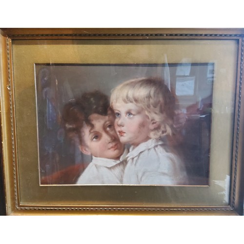 440 - English School, 19th century, Two Children, pastel, 26cm x 37cm