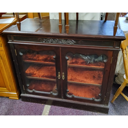 448 - Please See Both Images - Two turn of the century pier cabinets, one painted white with a bowed glass... 