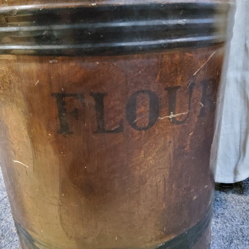 420 - A large 19th century scumbled faux wood effect metal flour bin