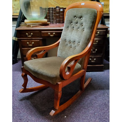 403 - A Victorian satinwood rocking chair c.1860