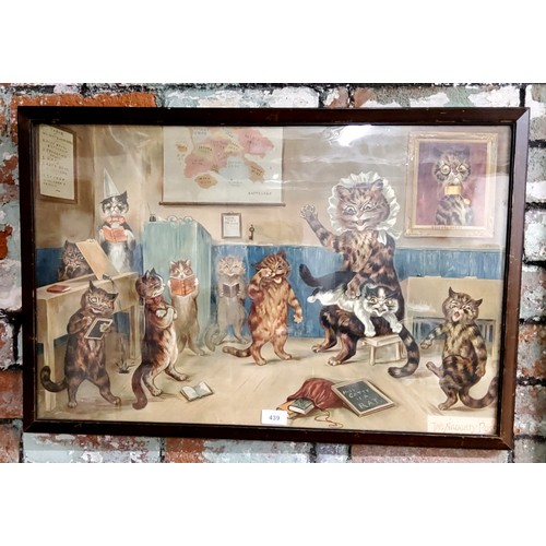 439 - After Louis Wain 'The Naughty Puss', framed 74cm x 50cm