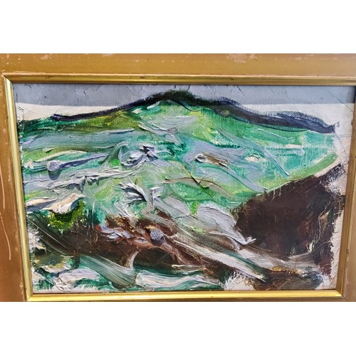 454 - K**Williams, 20th century, Snowdon, inscribed and titled to verso, oil on canvas, 19cm x 29cm