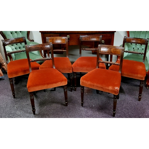 548 - A matching set of six George III Regency dining chairs c.1820