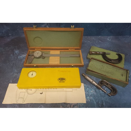 389 - A Moore and Wright Imperial micronometer No. 143 in original fitted wooden box; another No. 964; A M... 