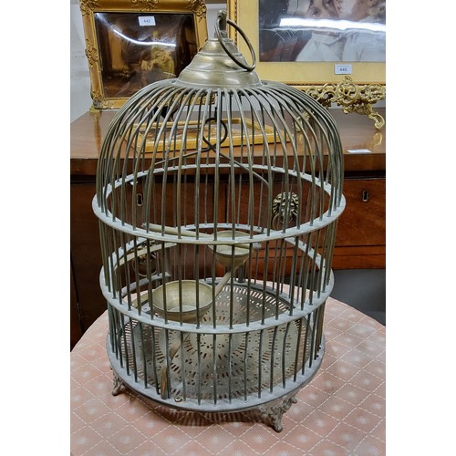 571 - An early 20th century domed metal birdcage c.1920