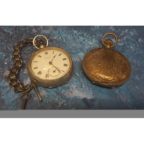 382A - A silver Waltham opend faced pocket watch, the movement signed Am Watch Co. Waltham, Mass. no 177698... 