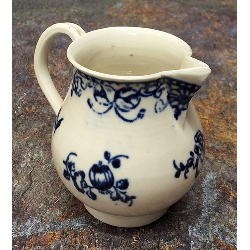 221 - A Liverpool Seth Pennington and James Part sparrowbeak jug, of squat shape, printed in underglaze bl... 